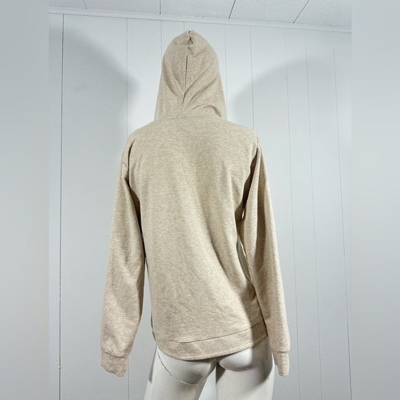 Michael Kors Women’s Beige Sweater Hoodie Pullover Size M Hooded W Long Sleeve - Picture 7 of 9